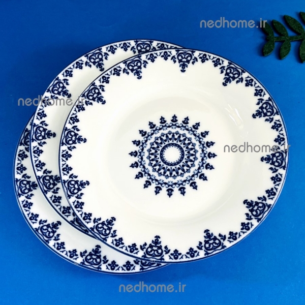 بشقاب میوه سمرقند چینی زرین طرح سنتی آبی رنگ