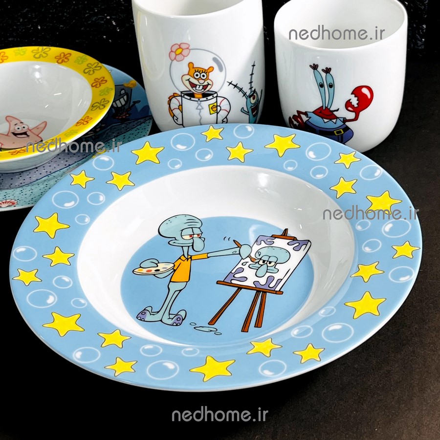 سرویس غذاخوری کودک چینی زرین طرح باب اسفنجی