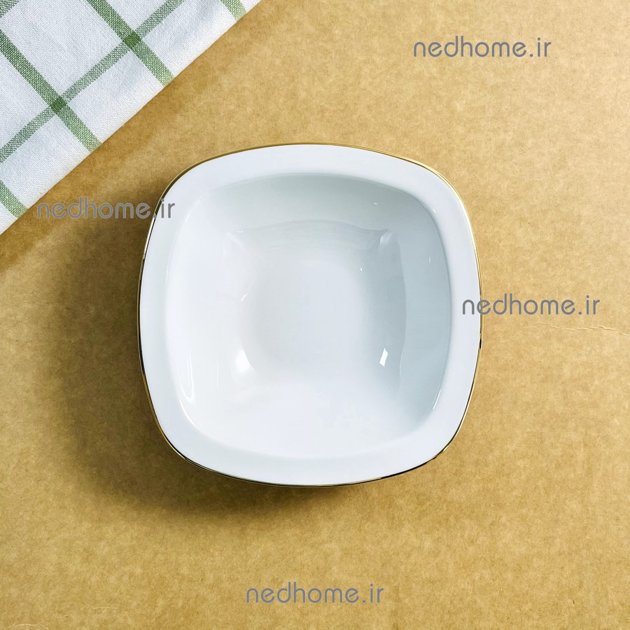 ماست خوری تک چینی زرین طرح لب طلایی کواترو فله ای - درجه یک