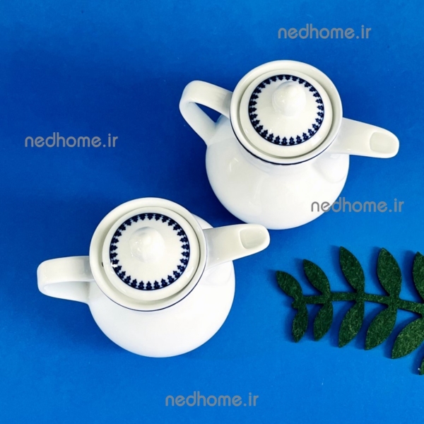 سس خوری چینی سفید زرین طرح سمرقند گل آبی