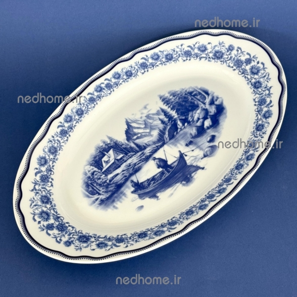 دیس برنج کوچک چینی زرین طرح سن پترزبورگ گل آبی