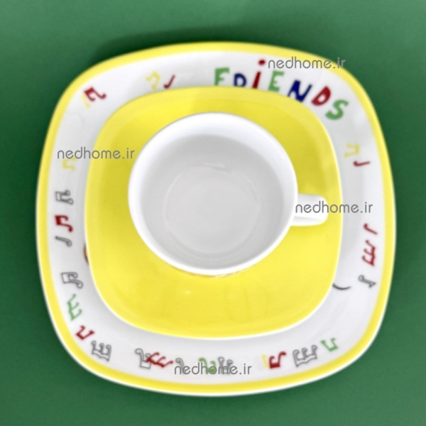 فنجان و نعلبکی بچگانه طرح دوستان چینی زرین