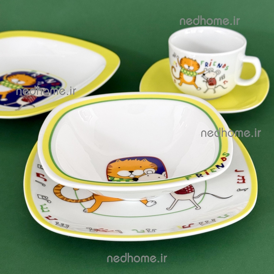 سرویس غذاخوری کودک چینی زرین طرح دوستان