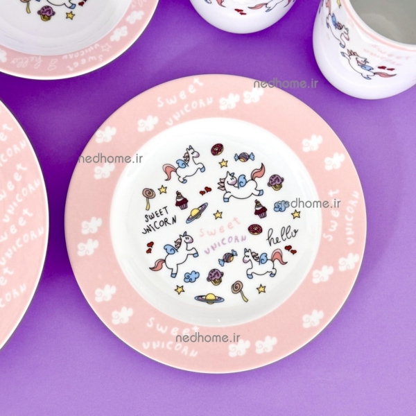 پیش دستی میوه خوری اسب شاخ دار چینی زرین