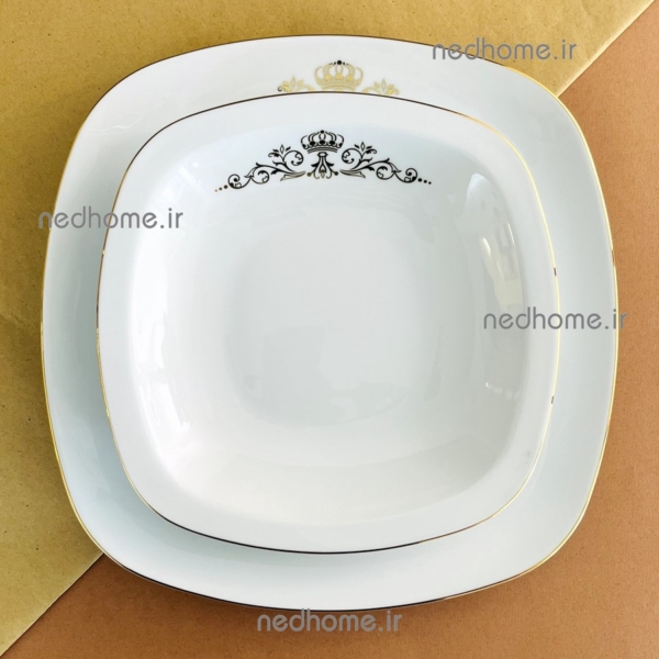 خورشت خوری دور طلایی کوئین مربع