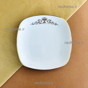 بشقاب میوه خوری تک چینی زرین طرح کوئین کواترو فله ای - درجه یک