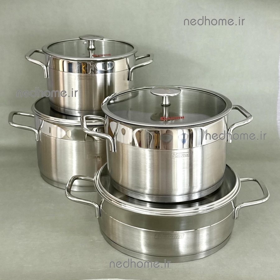 سرویس قابلمه استیل کاندید مدل دانته - 8 پارچه