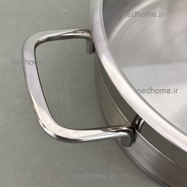 قابلمه تک استیل دسته جدا درب شیشه ای
