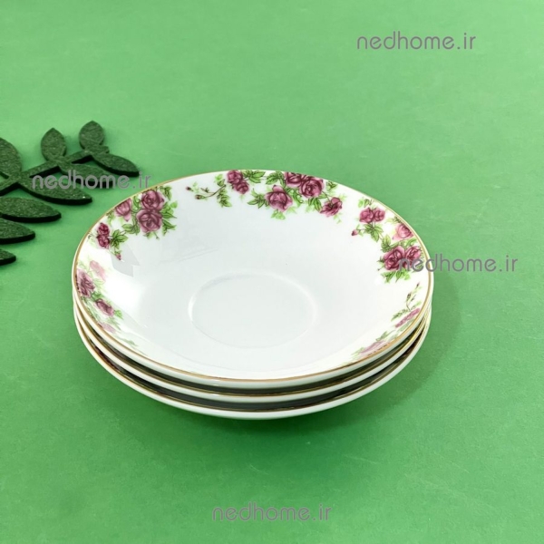 نعلبکی چای خوری گل سرخی