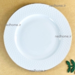 بشقاب پلوخوری تک چینی زرین طرح لب طلایی رادیانس فله ای - درجه یک