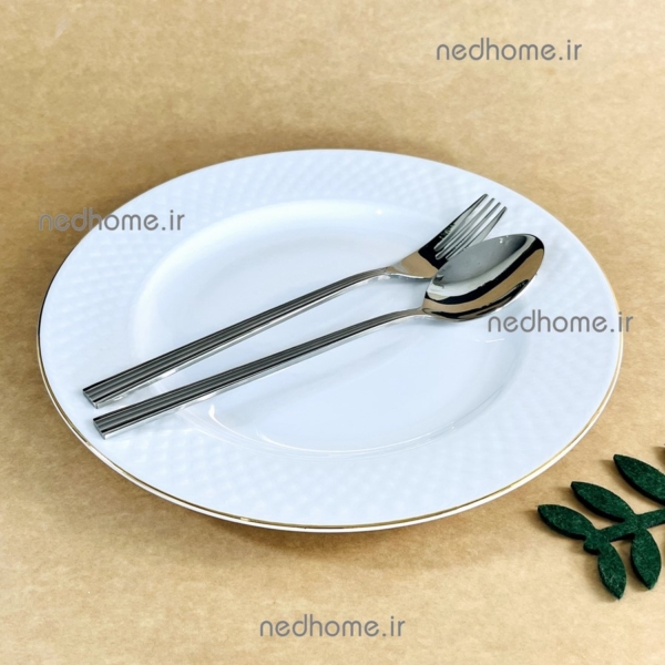 پلوخوری سفید ساده لب طلایی رادیانس چینی زرین