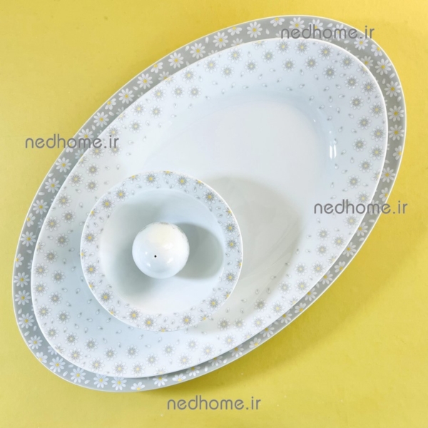 دیس پلو گل دار چینی زرین طرح کامومیلا گل بابونه ایتالیا اف