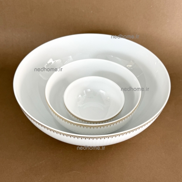 کاسه های چینی سپیدار طلایی زرین