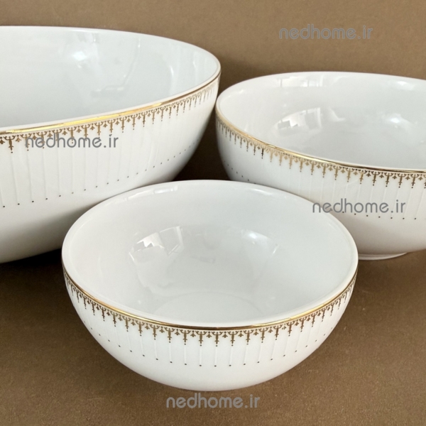 کاسه ماست خوری کوچک لب طلایی سپیدار