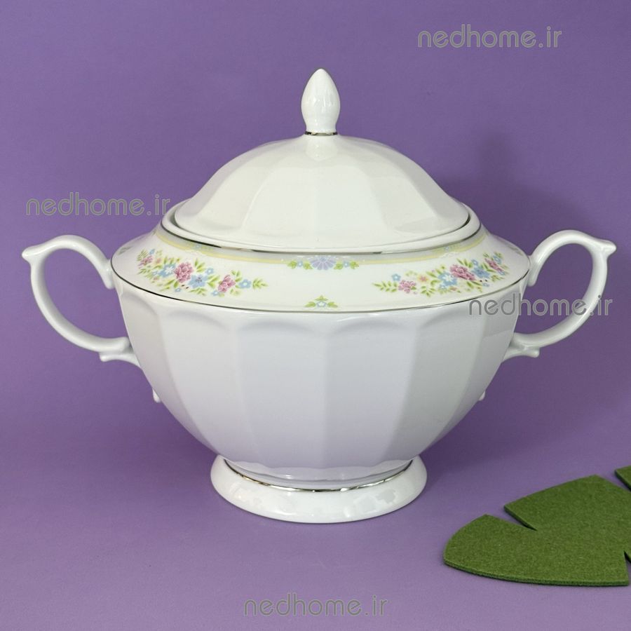 سوپ خوری تک چینی زرین طرح گلاریس نئوکلاسیک فله ای - درجه یک
