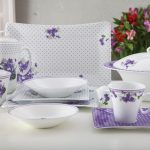 سرویس چینی زرین 97پارچه یاس بنفش