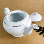 قوری چینی سفید زرین طرح هدیه طلایی ایتالیا اف