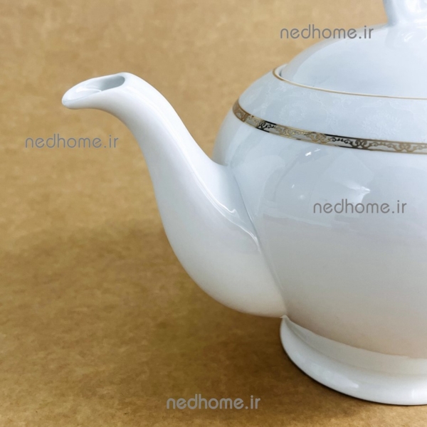 قوری چینی زرین طرح هدیه طلایی درجه عالی