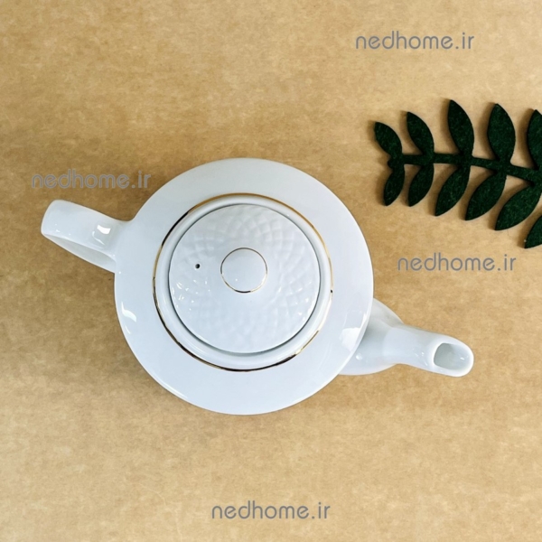 قوری چینی زرین رادیانس طرح لب طلایی درجه عالی