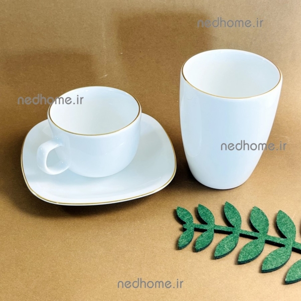 لیوان ساده لب طلایی چینی زرین