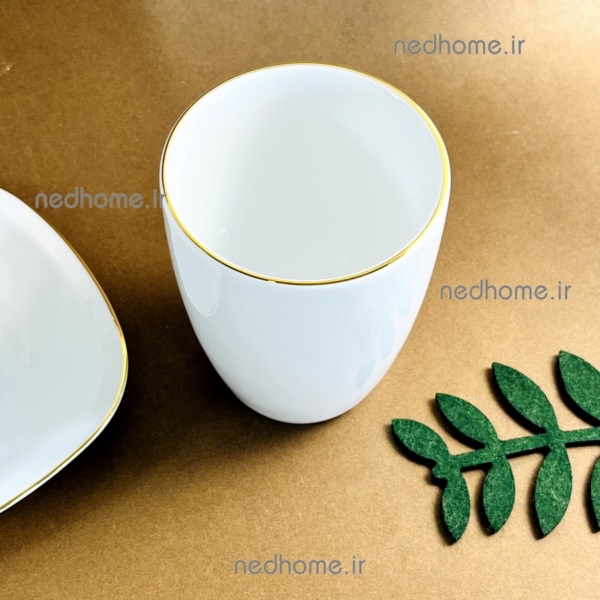 لیوان چینی لب طلایی چینی زرین قالب کواترو