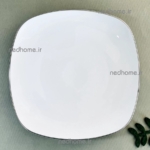 بشقاب پلو خوری تک چینی زرین طرح سمن کواترو فله ای - درجه یک