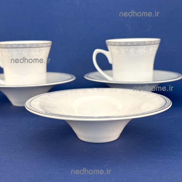 نعلبکی گود چینی زرین طرح وایت رز شهرزاد درجه ممتاز