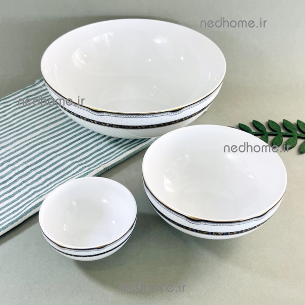 پیاله آبگوشت خوری پرشیا سرمه ای لب طلایی زرین