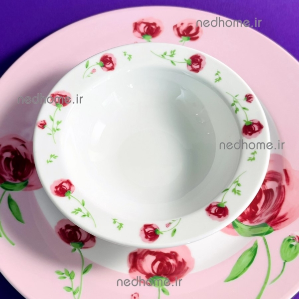 پیاله ترشی پینک رز چینی زرین قالب ایتالیا اف