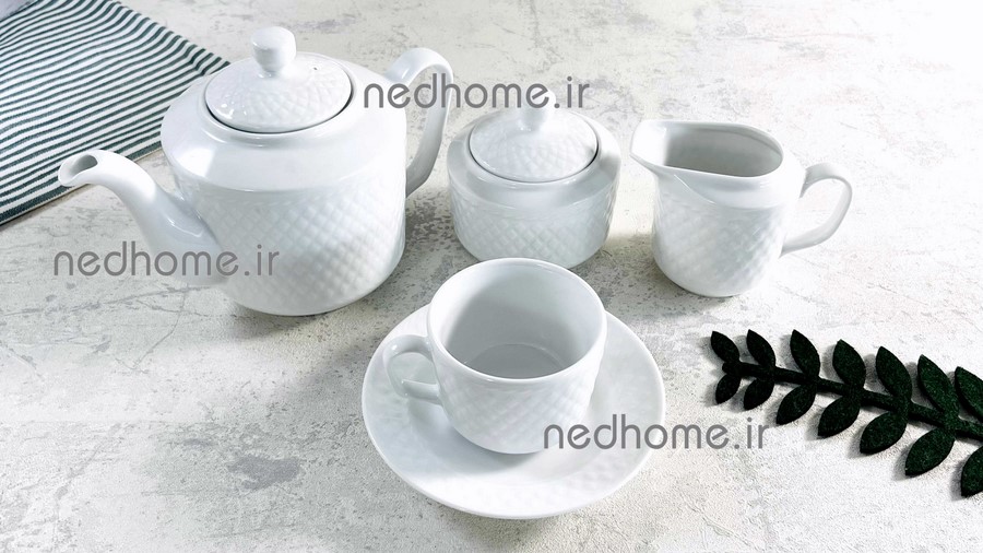 3467 (4) ست چای خوری سفید رادیانس چینی زرین
