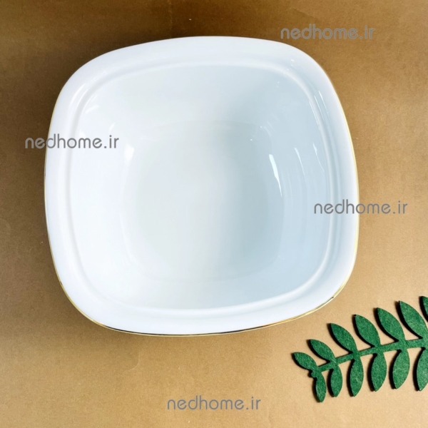 سوپخوری سفید دردار لب طلایی چینی زرین درجه عالی