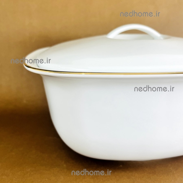 سوپ خوری مربع لب طلایی دردار چینی زرین