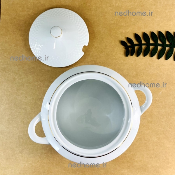 سوپ خوری دسته دار لب طلایی چینی زرین طرح رادیانس