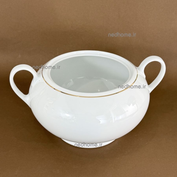 ظرف سوپ لب طلایی بزرگ چینی زرین