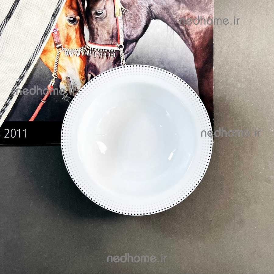 ماست خوری تک چینی زرین طرح مون بلان مشکی ایتالیا اف فله ای - درجه یک