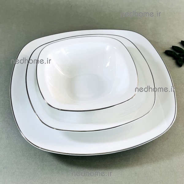 پیاله ماست خوری لب نقره ای چینی زرین درجه عالی قالب کواترو