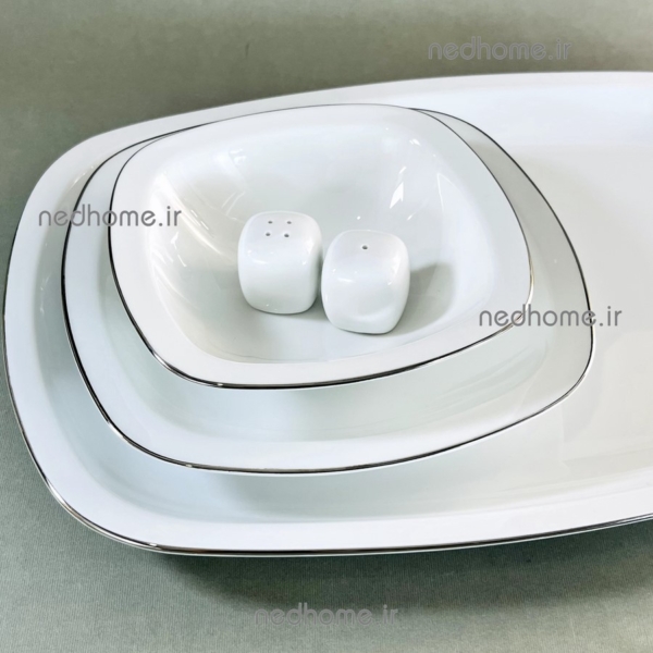 سالادخوری کوچک لب نقره ای سمن کواترو چینی زرین