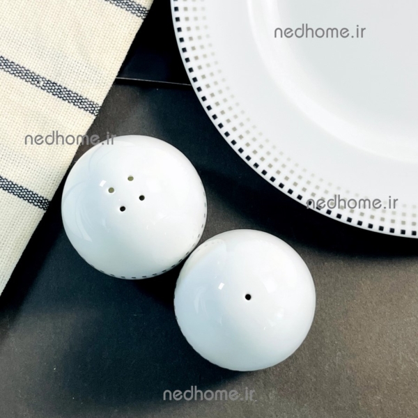 نمک پاش و فلفل پاش چینی زرین طرح مون بلان مشکی ایتالیااف - دو عدد - درجه یک - Image 3