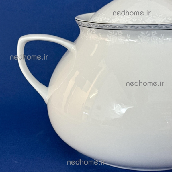 سوپخوری دربدار چینی زرین طرح جدید وایت رز شهرزاد