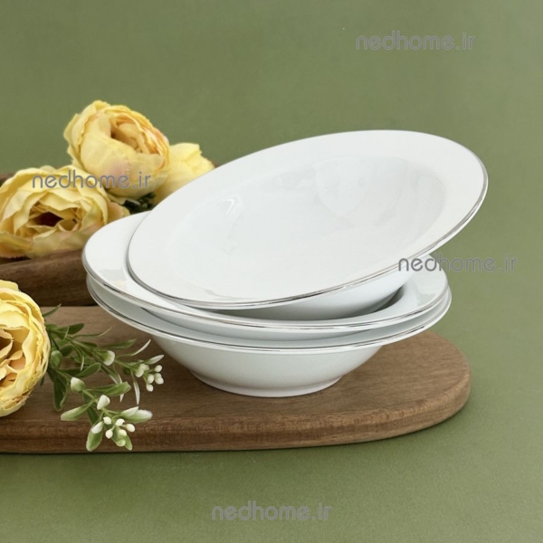 پیاله ماست لب نقره ای چینی زرین