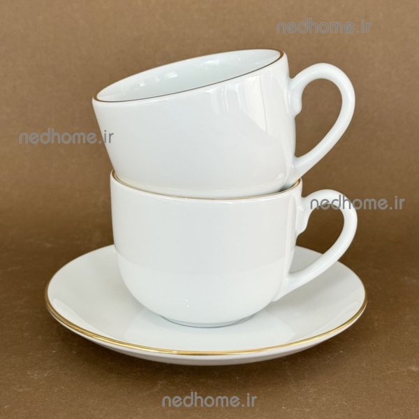 فنجان چینی لب طلایی چینی زرین قالب ایتالیا اف