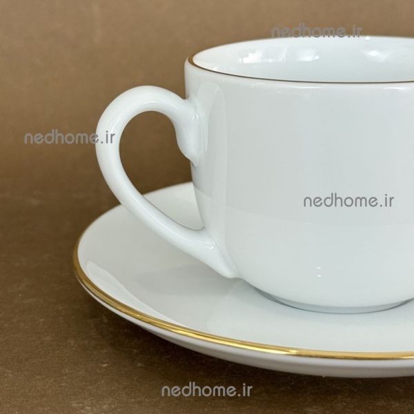 فنجان و نعلبکی لب طلایی ساده چینی زرین