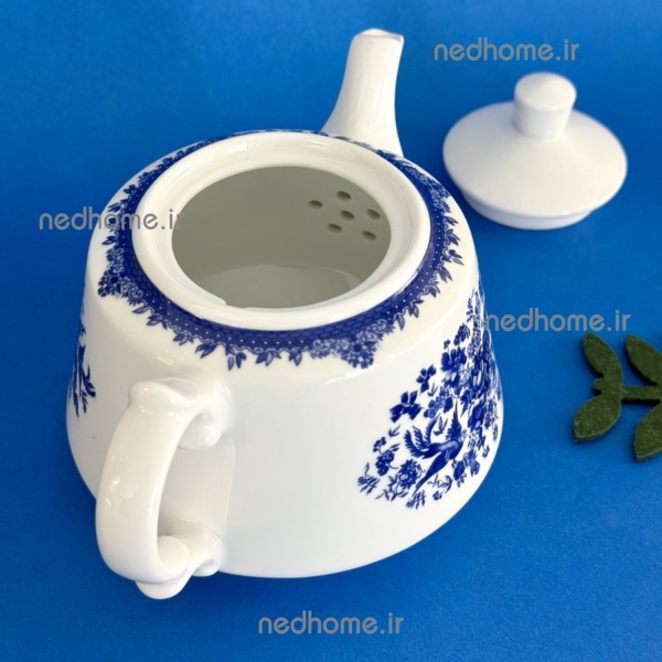 قوری چینی کف پهن زرین طرح فلورانس