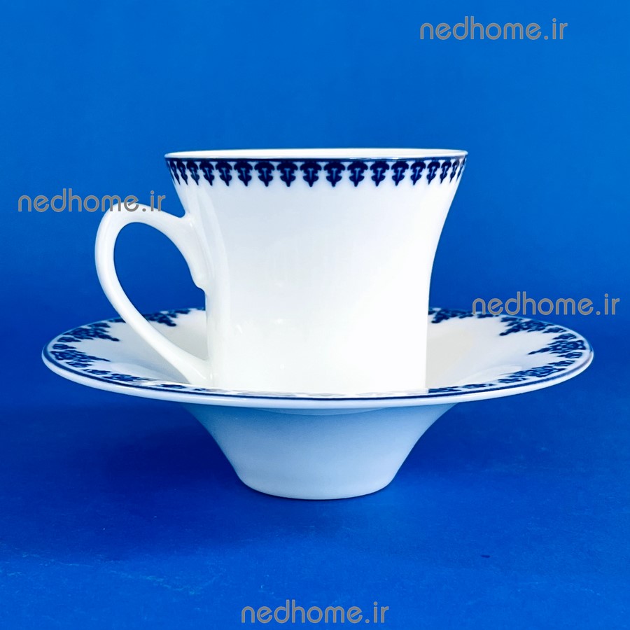 فنجان و نعلبکی تک چینی زرین طرح سمرقند فله ای - درجه یک