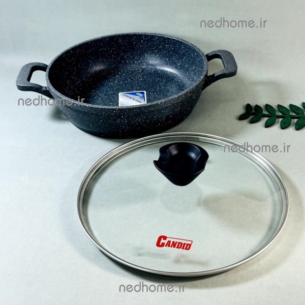 ماهیتابه نچسب گرانیتی درب دار پروانه کاندید