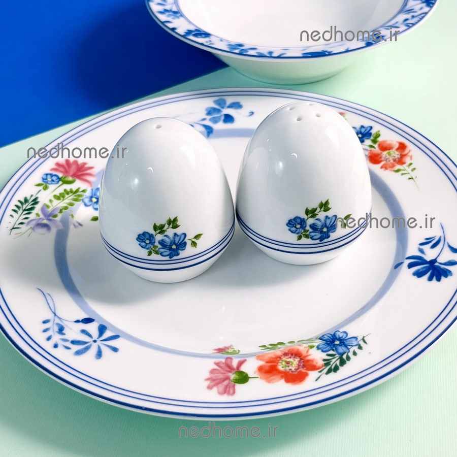 نمک پاش و فلفل پاش چینی زرین طرح گرانادا - دو عدد - درجه یک