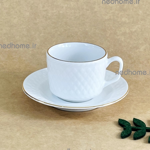 فنجون و نعلبکی زرین رادیانس لب طلایی درجه عالی