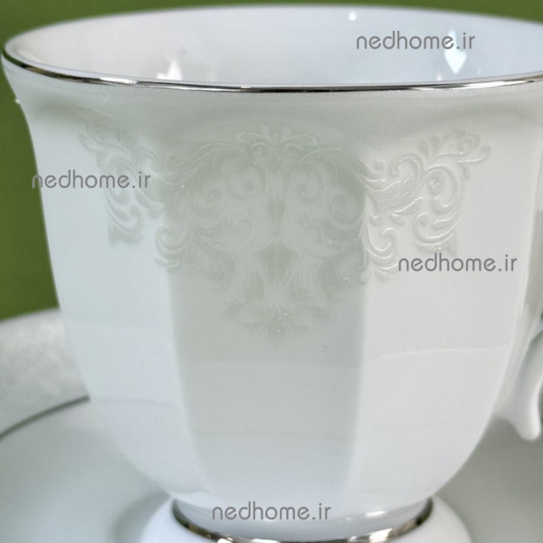 ست فنجان و نعلبکی چای خوری چینی زرین طرح دلسا