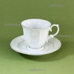 فنجان و نعلبکی تک چینی زرین طرح دلسا فله ای - درجه یک