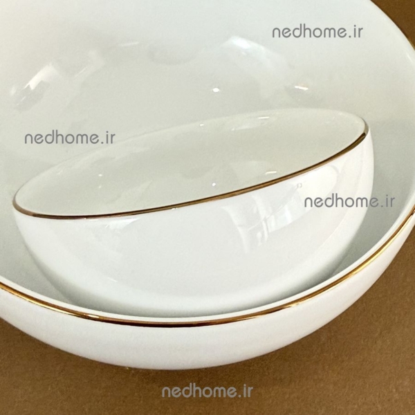 پیاله ماست کوچک لب طلایی چینی زرین